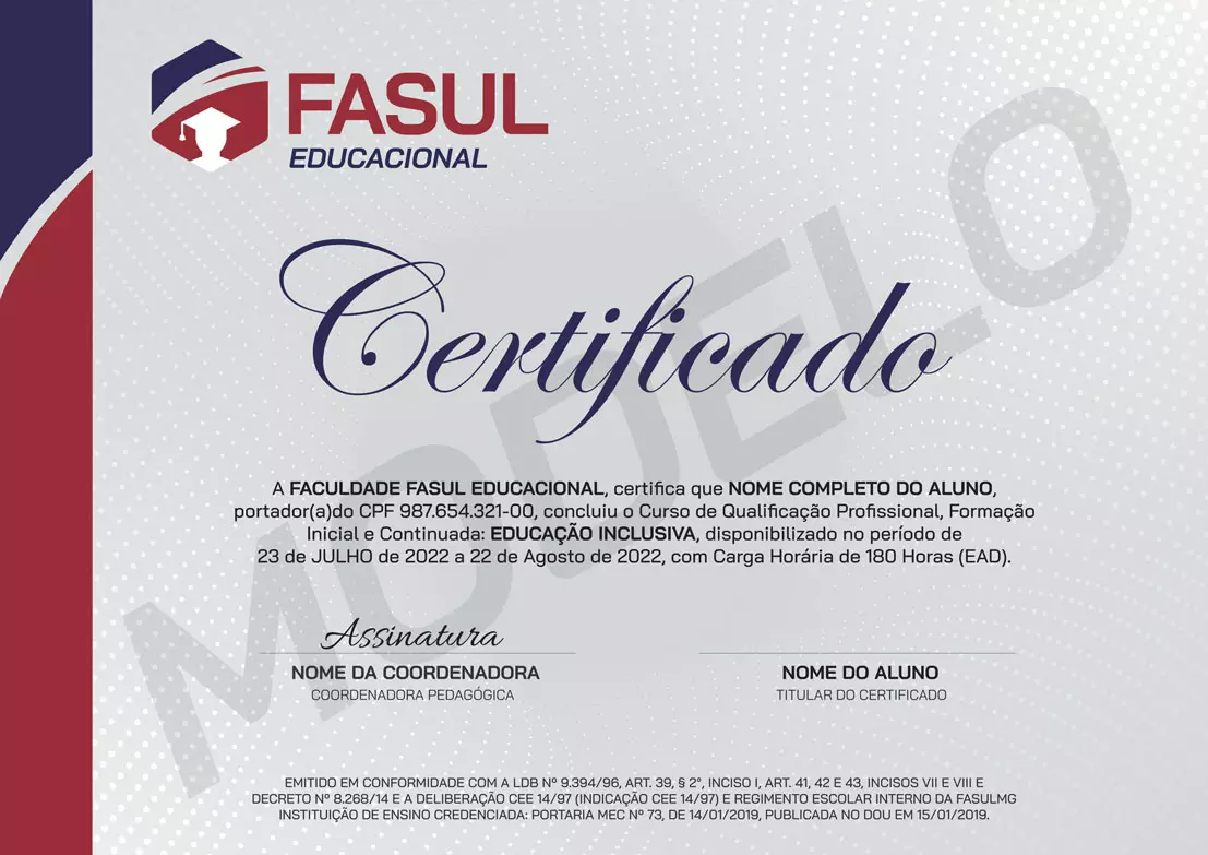 Curso Grátis Certificados - Certificado Fasul Educacional